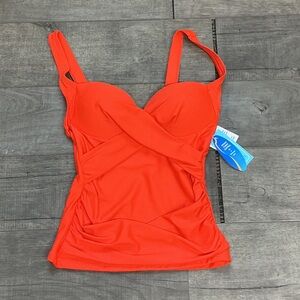 Vibrant Orange Tankini Top